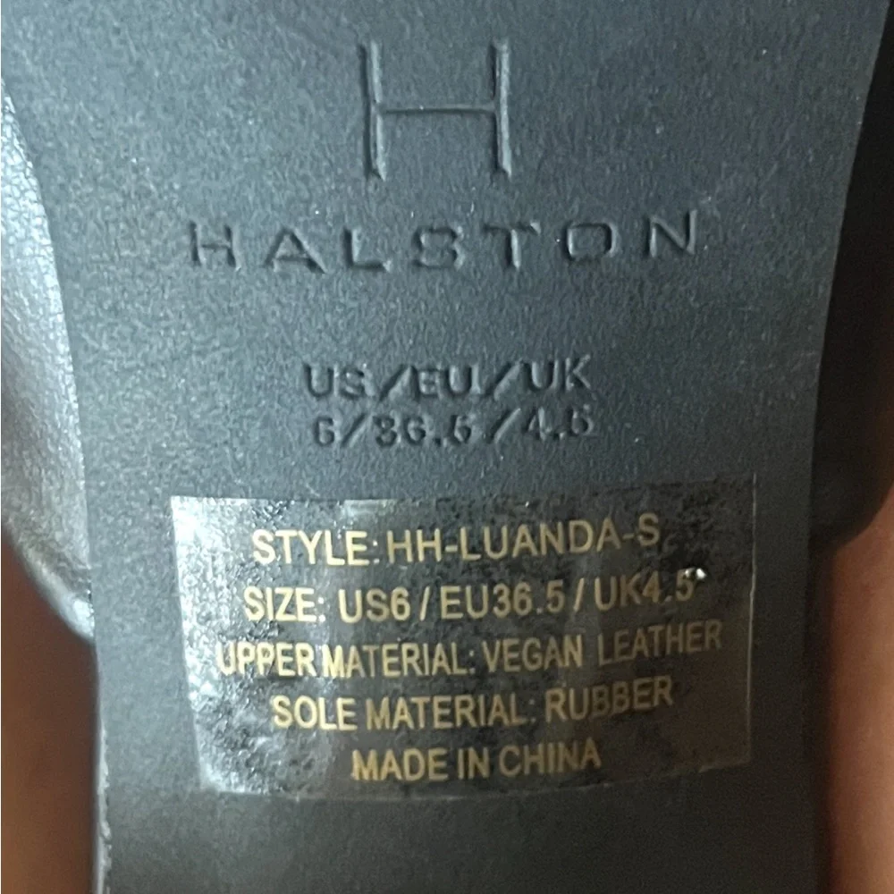 Halston Heritage Luanda Black Mules Sleek Minimalist Design size 6